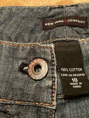 New York & Company Women’s Plus size Dark Blue Relaxed Jean Shorts